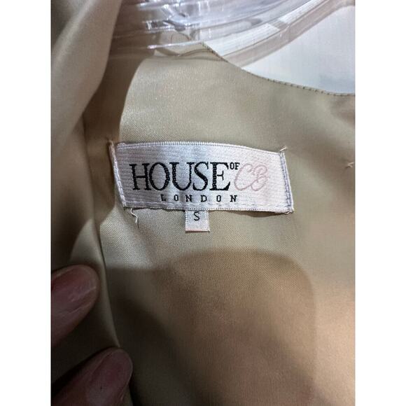 House Of London Tan Cream V-Neckline Sleeveless Romper Size Small - Picture 5 of 16